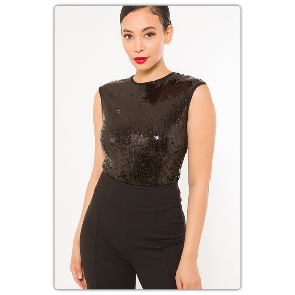 Black Sparkle Bodysuit - Picture 2 of 6